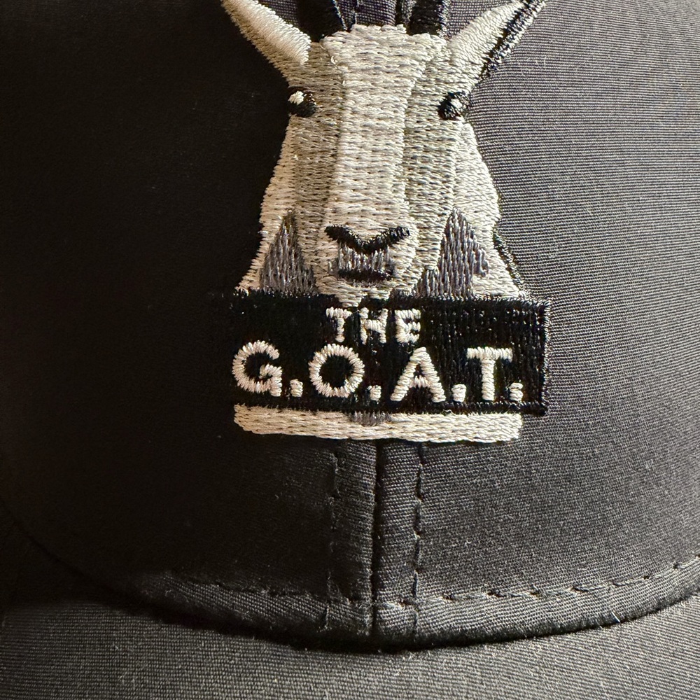 Embroidered "The G.O.A.T." Black Cap